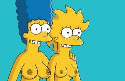 cartoonsexx:  Lisa and Marge Simpson - The Simpsons