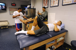 nba:  Blake Griffin and Matt Barnes of the Los Angeles Clippers