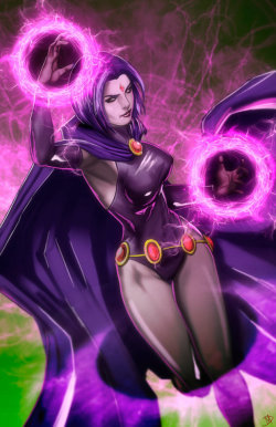 league-of-extraordinarycomics:Starfire & Raven by  Madboy-Art