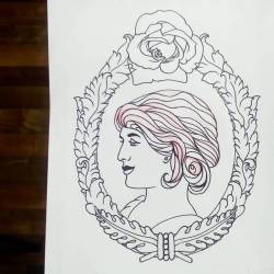 Been working on a thing.  Victorian cameo. #art #drawing #tattooapprentice