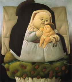 loftcultural:  Fernando Botero - Madonna with a Child (1965)