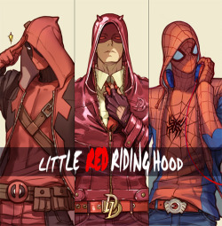 bear1na:  Little Red Riding Hood - Spider-Man, Daredevil, and
