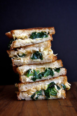 gastrogirl:  spinach and artichoke grilled cheese sandwich. 