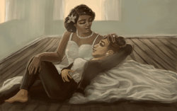 fyblackwomenart:  Newlyweds by LaReineDesVagabonds 