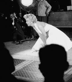 : Marilyn Monroe during the filming of The Seven Year Itch, 1954.