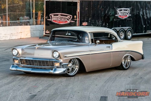 taylormademadman:This ’56 Chevy Mixes Champagne And Vanilla
