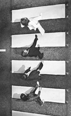 theswinginsixties:  From another angle…  The Beatles crossing