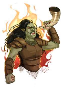 tmirai-art:The fierce half-orc bard Rochasha for orcshaming!