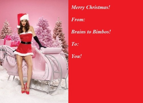   No new stuff until after Christmas, other than these cards.Meanwhile, if you want to give your favorite bimbofication caps Tumblr a nice Christmas present, you can always Tip Your Pornographer.   