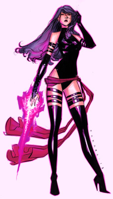 marvelwomenkickingass:  Psylocke by Marcio Takara(Digital Watercolor