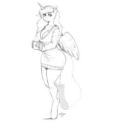 nsfwkevinsano:  Luna isn’t a morning person Sketch Commission