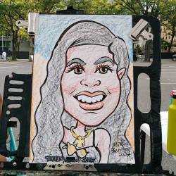 Doing caricatures at the Central Flea in Central Square today!