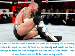 wrestlingssexconfessions:  I want to lick CM Punk’s asshole