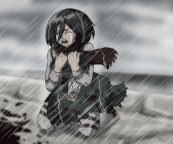 aprilestrange:  AU. What if Levi had been killed protecting Mikasa?