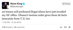 newsweek:  mediaite:  GOP Rep. Steve King calls out “illegal