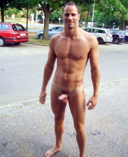 Nude men on the street