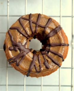 vegan-sophistication:  Banana Doughnuts with Caramel and Chocolate