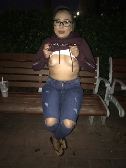 sydneysownlittleslut:  Tits out for the boys! 😝 Reblog and