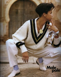 pocmodels: Veronica Webb by  Gilles Bensimon for  Elle US - October