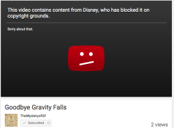 sanstheskely:  this video was blocked because it had disney content