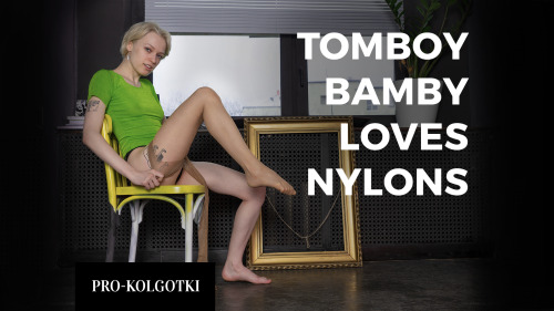 Premiere, Bamby loves nylons! Only on my YouTube channel –>