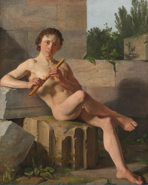 newloverofbeauty:Constantin Hansen:  The Flute Player  (1826)