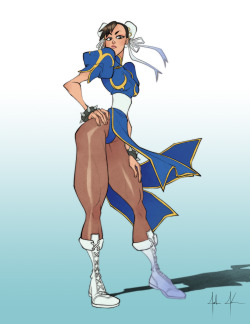 jkimsketches:Chun Li. Thighs of Steel.Drawing of the day. In