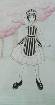 I was going for a black and white maid-esque lolita :3 the background