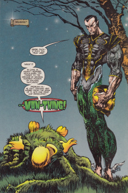 Splash page from Man-Thing Vol.3 No.7 (Marvel Comics, 1998).