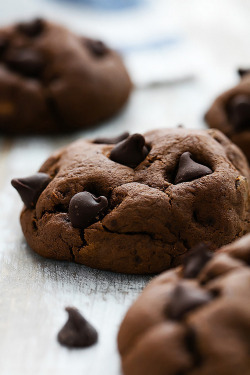 do-not-touch-my-food:    Fudgy Double Chocolate Cookies  