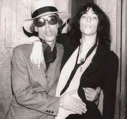 soundsof71:Iggy Pop and Patti Smith backstage at The Roxy, 1977,