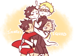 cosumosu:Kuroo and Bokuto are the graham crackers, Akaashi is