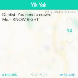 yik-yaks:  Follow Yik-Yaks for more. 