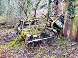 abandonedandurbex: Abandoned car beside an abandoned wood mill