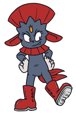 /vp/ request: A weavile wearing cool boots, same red color as