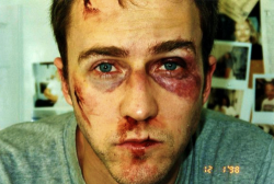  Edward Norton on the set of Fight Club, 1999.  