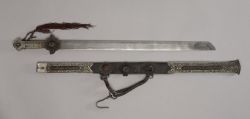 art-of-swords:  Tibetan SwordMedium: iron and silver with bone,