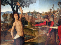 koredzas:  Hans Memling - Martyrdom of Saint Sebastian. Detail.