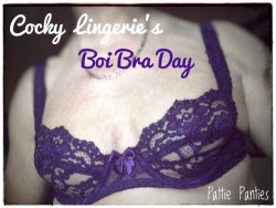 cockylingerie: It’s a Cocky Lingerie Boi Bra Day Cum for the