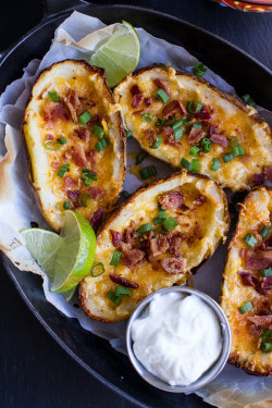 do-not-touch-my-food:  Loaded Potato Skins with Chipotle Guacamole