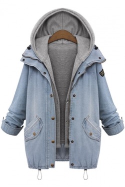 swagswagswag-u:  Trendy Women’s Coats2 in 1 Denim Coat Hooded