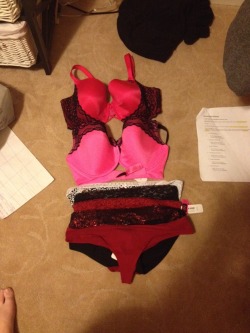 ahappylittlekitten:  My new bras and panties :) 