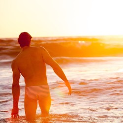 summerdiary:  Sunset Swim in the Pacific with Colby Keller by