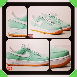 Mint green #Nike #AirForceOnes #custom #sneakerporn #dope #kicks