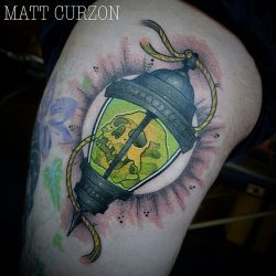 tattoosnob:  Coverup Lantern Skull by @mattcurzon at Empire Collective