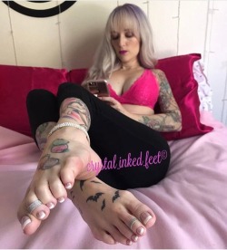 mastershawn18:  The Sexy French Pedi Of @Crystal_Inked_Feet 😍😈👅