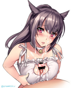 lewd-lounge: Cat lingerie set requested by @introvertcave FF14　ツイッター落書きまとめ　その４ にゃ～？ Twitterの落書き 変態露出調教猫・幸子(