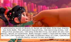 waltdisneyconfessions:  I personally think of Wreck-It Ralph