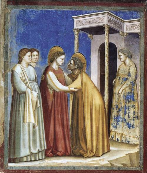 artist-dibondone:  Visitation, 1306, Giotto Di BondoneMedium: