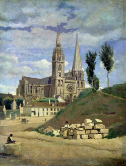 classic-art:  La Cathedrale de Chartres Camille Corot 